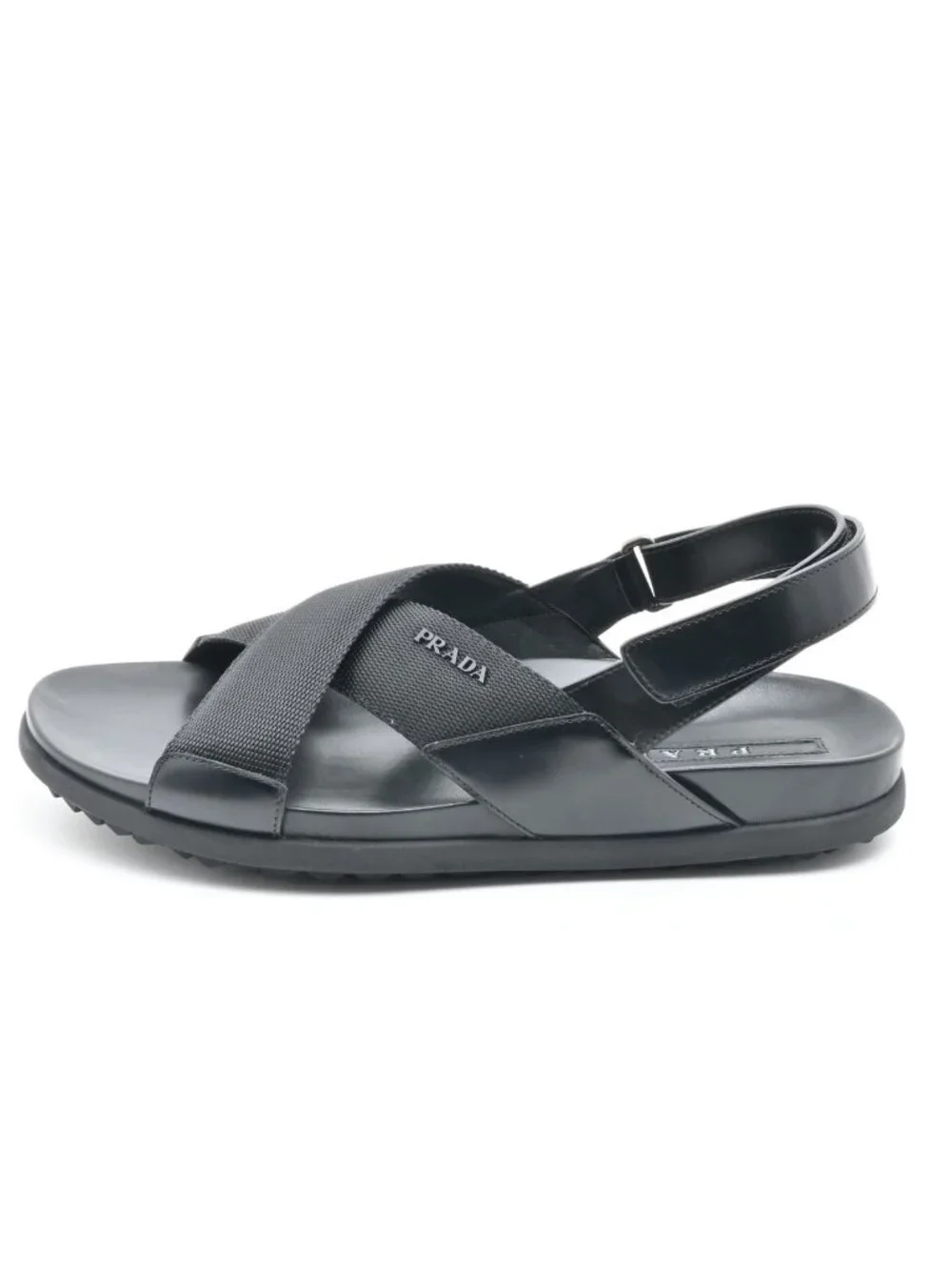 Prada Sandals Black Leather 7